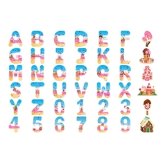 Candyland Theme Alphabet & Number Sticker Sheet